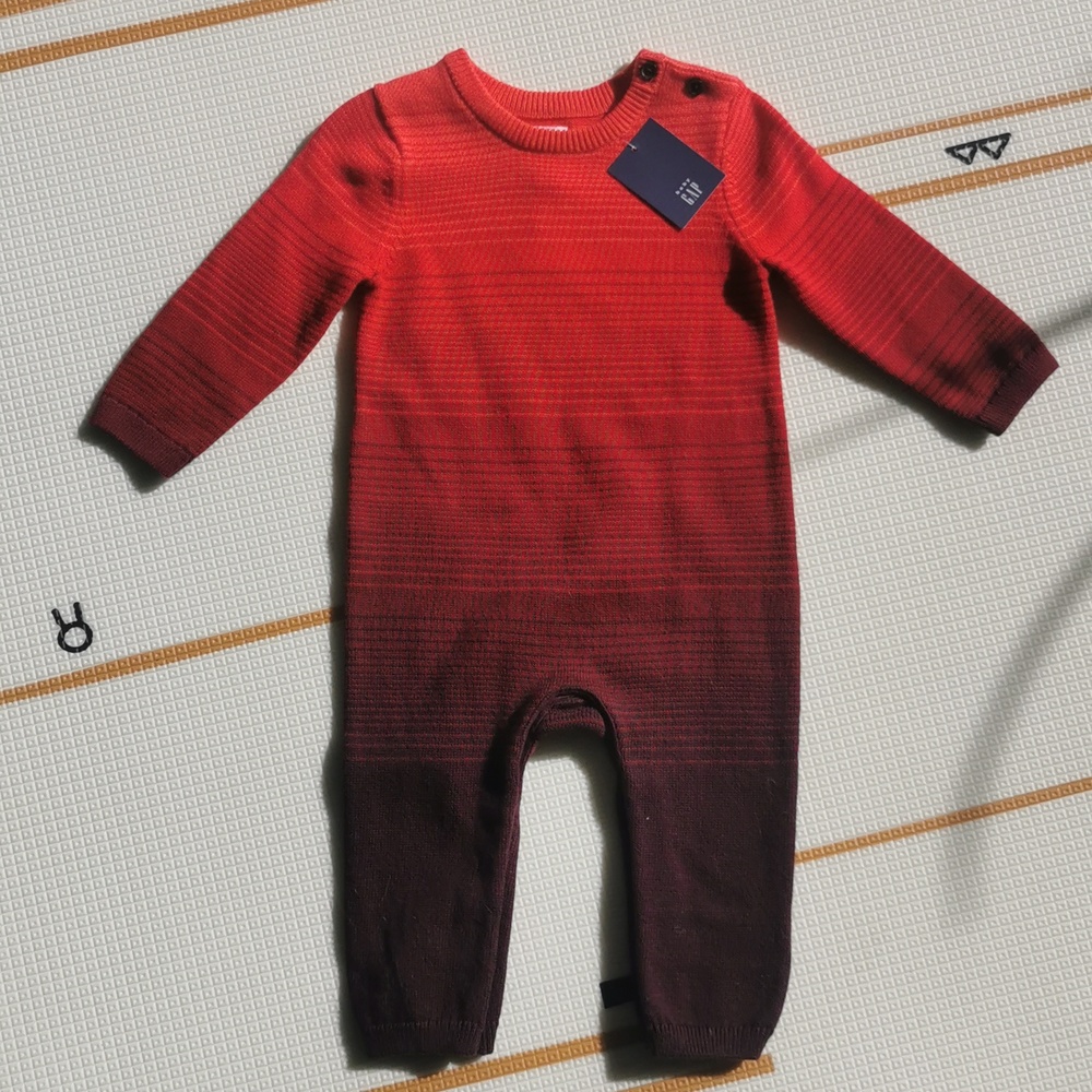 Cozy red sweater onesie BNWT